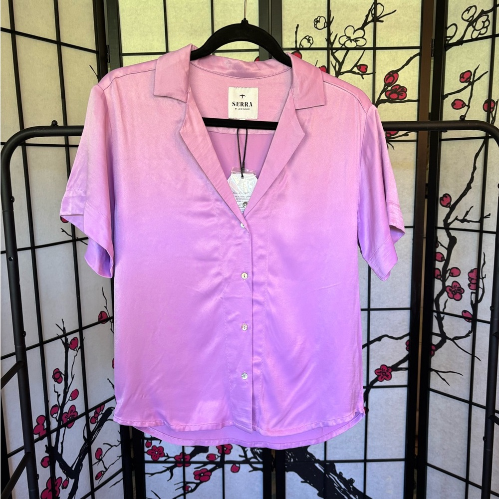 Serra Women's Lavender Button-Down Blouse